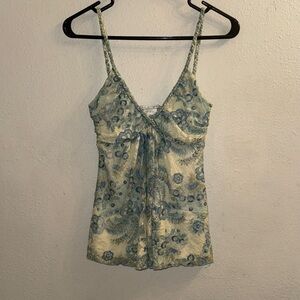 La Belle Blue and Cream Floral Camisole